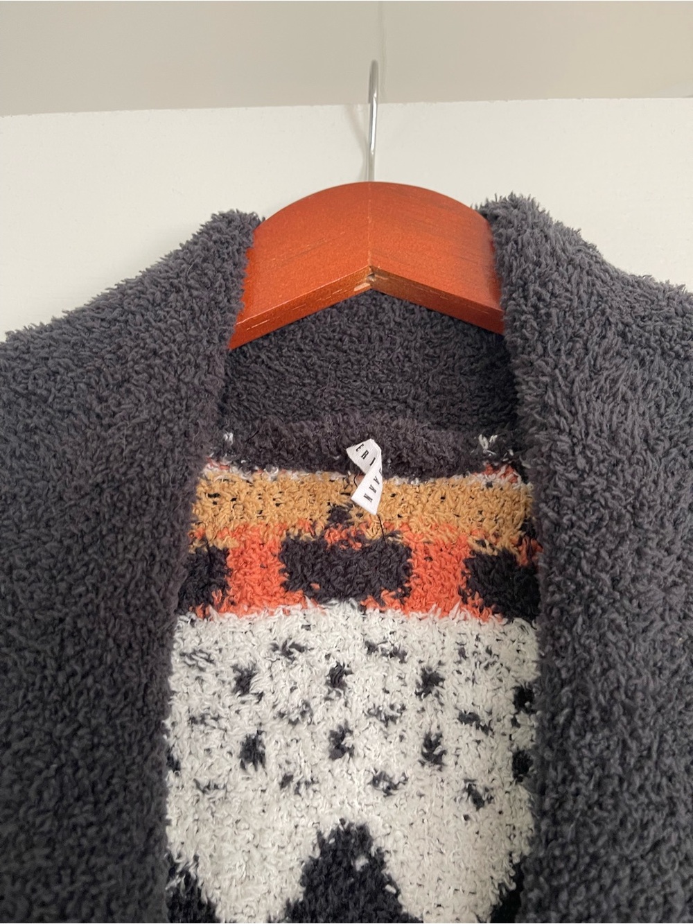 Pottery Barn Gus the Ghost Fair Isle Robe Size M Oversized Fleece Pumpkins Cozy - Picture 3 of 12